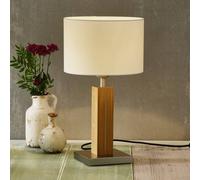 HerzBlut Dana lámpara de mesa, pie de madera roble