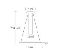 HerzBlut Lámpara colgante LED Leonora, madera, 50 cm, atenuable