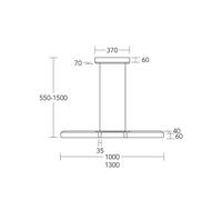 HerzBlut Lámpara colgante LED Marley, madera, arriba/abajo, atenuable