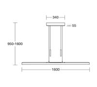 HerzBlut Leonora colgante up&down 160cm nogal
