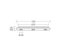 HerzBlut plafón Lennon, 72 cm, 3 luces, madera, GU10