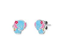 Herzengel Pendientes infantiles de plata de ley y esmalte, cierre de ranura, sin níquel, 10,3mm, Plata de ley, Sin piedra preciosa