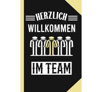 Herzlich Willkommen im Team: Liniertes A5 Notizbuch | Lustiges Büro-Geschenk für den neuen Job! Perfekt für Chefs und Kollegen als Willkommensgeschenk zur Arbeit