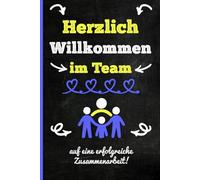 Herzlich Willkommen im Team: Notizbuch für neuen Job - A5, kariertes, perfektes Geschenk fürs Büro - lustige Begrüßung für alle Kollegen & Kolleginnen