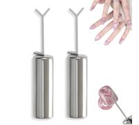 Herzmagnet para ojos de gato-Gellack, 2 piezas de imán de corazón y 5 piezas de alambre de ojos de gato, kit de uñas DIY con guía en forma de Y, herramienta profesional para hogar y salón