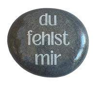 Herzmensch Andrea Zrenner Andenkenstein du fehlst Mir - Piedras de río refinadas artísticamente refinadas, piedra de consolación, resistente a la intemperie y a las heladas, para Urnengrab