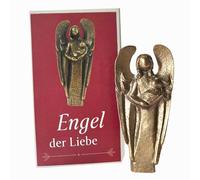 Herzmensch Ángel de la guarda de bronce, 7,5 cm, hecho a mano en Alemania, incluye caja de regalo para nacimiento, bautizo, Navidad
