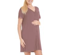 Herzmutter Camisón de Maternidad - Camisones de enfermería y Embarazo - Camisones de Maternidad del Hospital - Camisones para la Futura mamá - Flores-patrón-Tira-marítimo - 2800