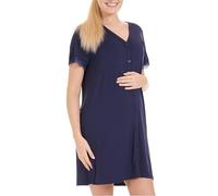 Herzmutter Camisón de Maternidad - Camisones de enfermería y Embarazo - Camisones de Maternidad del Hospital - Camisones para la Futura mamá - Flores-patrón-Tira-marítimo - 2800