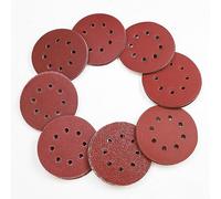 HERZO 80 piezas Discos Lija ø125mm Papel, 8 Agujeros Lijas Para Lijadora Orbital, Lijadora Excéntrica (40, 80, 120, 180, 320, 400, 600, 800 granos) Papel de Lija Hook and Loop Abrasivos
