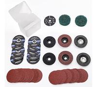 HERZO Disco de corte de 50 mm, pulido multimaterial, orificio de 10 mm, juego de accesorios para amoladora angular mini (39 unidades)