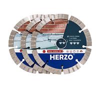 HERZO Disco de Diamante 125mm, 3 Piezas Disco de Corte de Diamante Segmentado para Separar y Cortar Materiales de Construcción, Granito Piedra Ladrillo Mármol
