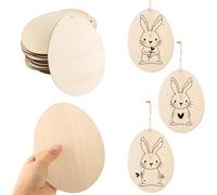 HERZONE Huevos de Pascua grandes para pintar, 17 x 13 cm, 20 unidades, colgantes de madera de Pascua con agujero para colgar (eggs-17 x 13 cm)