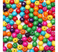HERZWILD 100 cuentas de madera de colores para enhebrar, 20 mm, redondas, cuentas de madera de colores, para manualidades y fabricación de joyas (20 mm)