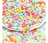 HERZWILD 1780 cuentas redondas de acrílico mate de color caramelo esmerilado, pulseras de cuentas surtidas, espaciadores sueltos de plástico pastel