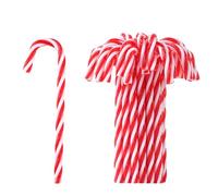 HERZWILD 32pcs Bastones de Caramelo Navideños Candy Cane de Plástico 12cm Colgantes Adornos Árboles de Navidad Decoración Fiesta Ornamentos de Navidad