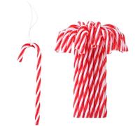 HERZWILD 32pcs Bastones de Caramelo Navideños Candy Cane de Plástico 12cm Colgantes Adornos Árboles de Navidad Decoración Fiesta Ornamentos de Navidad