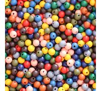 HERZWILD 350 cuentas de madera de colores para enhebrar, perlas redondas de madera de 12 mm, de colores, para fabricación de joyas (multicolor, 12 mm/A)