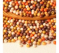 HERZWILD 400 cuentas de madera de colores para enhebrar, 12 mm, redondas, cuentas de madera de colores, para fabricación de joyas DIY (multicolor, 12 mm/B)