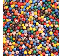 HERZWILD 500 cuentas de madera de colores para enhebrar, perlas redondas de madera de 10 mm, cuentas de colores para manualidades pulseras y fabricación de joyas (multicolor, 10 mm/A)