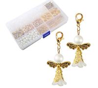 HERZWILD Ángel de la guarda para hacer uno mismo, llavero, ángel de perlas, colgante para manualidades, boda, joyas, collares, manualidades, Perlas