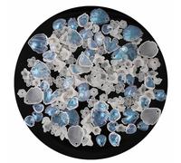 HERZWILD Aproximadamente 370 colgantes de flores transparentes, pétalos de acrílico transparente, color blanco, 150 g, tapas de perlas, diseño floral, para manualidades, joyas, pulseras, collares