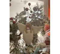 HERZWILD Colgante de ángel de Navidad, de fieltro, ángel de la guarda de fieltro, colgante para árbol de Navidad, colgante para árbol de Navidad, colgante de fieltro (ángel blanco)