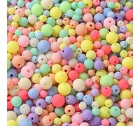 HERZWILD Cuentas Mate Aprox. 1100 Piezas, Multicolor, Redondo, Acrílico, Bohème, Para Manualidades, Collares y Pulseras