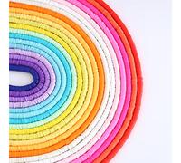 HERZWILD Heishi, 7000 cuentas de colores en arcilla, cuentas de arcilla polimérica para ensartar para collar, pulsera, brazalete, pendientes, creación de joyería DIY (C)