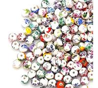 HERZWILD Perlas de cerámica de colores para manualidades, joyas, artes, collares, pulseras (8 mm)