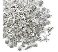 HERZWILD Perlas intermedias de 200 g, perlas de metal para pulseras para manualidades, juego de cuentas con agujero para enhebrar, accesorios de joyería