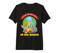He's Got The Whole World in His Hands - Faith Kids Animals Camiseta Premium