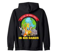 He's Got The Whole World in His Hands - Faith Kids Animals Sudadera con Capucha