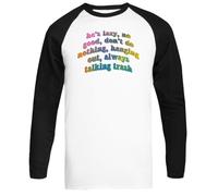 HES Lazy, No Good, Dont Do Nothing Camiseta de Béisbol Unisex Blanca de Manga Corta Unisex Baseball tee White Short Sleeve T-Shirt