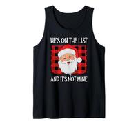 He's on The List It's Not Mine Santa Naughty List Christmas Camiseta sin Mangas
