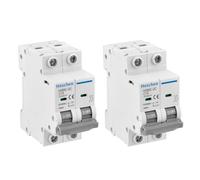 Heschen 2 unidades Disyuntor en miniatura DC, HSB6C-DC, 2 polos, DC500V 16A, disyuntor fotovoltaico, para sistema de paneles solares de PVC, sistema de rejilla, montaje en carril DIN de 35mm (16A)