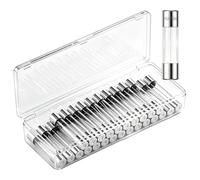 Heschen 25 unidades de fusibles finos de 6 x 30 mm, 6 A 250 V Flink (Fast-Blow), fusible de repuesto para microondas, multímetro y placas, incluye caja de almacenamiento