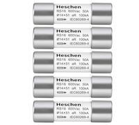 Heschen 5 fusibles cilíndricos de tubería de cerámica, RS16, tipo aR, 14 x 51 mm, 50 A, 600 V CA, 100 kA, 5 unidades