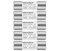 Heschen 5 fusibles cilíndricos de tubería de cerámica, RS16, tipo aR, 14 x 51 mm, 8 A, 600 V CA, 100 kA, 5 unidades