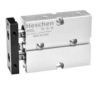 Heschen Cilindro de aire neumático, TN16-15 (TDA16-15), orificio de 16 mm, carrera de 15 mm, cilindro de aire neumático de aluminio de doble efecto, con imán