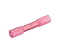 Heschen Conector de empalme a tope aislado térmicamente, BHT1.25, 0.5-1.5 mm² (22-16 AWG), envoltura de manguito de tubo de crimpado de cable eléctrico, rojo, paquete de 50