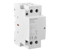 Heschen Contactor de CA doméstico, CT1-32, Ie 32A, 2 polos, dos normalmente abiertos, tensión de bobina CA 12V, montaje en carril DIN de 35mm, homologado TUV