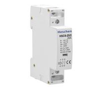 Heschen Contactor modular de CA doméstico, HSC6-25/2, 25A, 2 polos, 2NC, dos normalmente cerrados; bobinas 220 VAC 35 mm Montaje en riel DIN, para control de circuito universal
