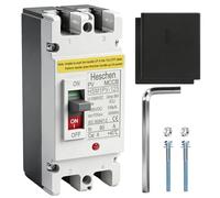 Heschen Disyuntor de caja moldeada CC MCCB, 2P, DC550V, Disyuntor Fotovoltaico, para sistema solar fotovoltaico, Sistema de rejilla de paneles solares (80A, HSM1PV-125)
