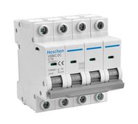 Heschen Disyuntor en miniatura DC, HSB6C-DC, 4 polos, DC1000V 16A, Disyuntor fotovoltaico, para sistema solar fotovoltaico, Sistema de rejilla de paneles solares, Montaje en riel DIN de 35 mm