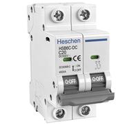 Heschen Disyuntor miniatura DC HSB6C-DC 2 polos DC500V 20A Disyuntor fotovoltaico sistema solar Montaje riel DIN 35 mm