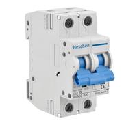 Heschen Disyuntor miniatura HSB6C, corriente de 20 A, 2 polos, tipo B, capacidad de rotura de 6kA, montaje en carril DIN