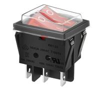 Heschen Doble interruptor basculante SPST Encendido/Apagado, 6 terminales, luz roja 16 A 250 V CA. Con tapa impermeable.