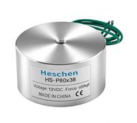 Heschen Electroimán Imán Solenoide, HS-80/38, OD 80mm, DC 12V, 100Kg/220lb