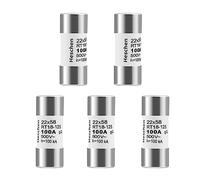 Heschen Eslabón fusible de tubo cerámico cilíndrico, RT18-125(RO17), 22 * 58mm, 100A 500VAC, Tipo gG, 5 Unidades